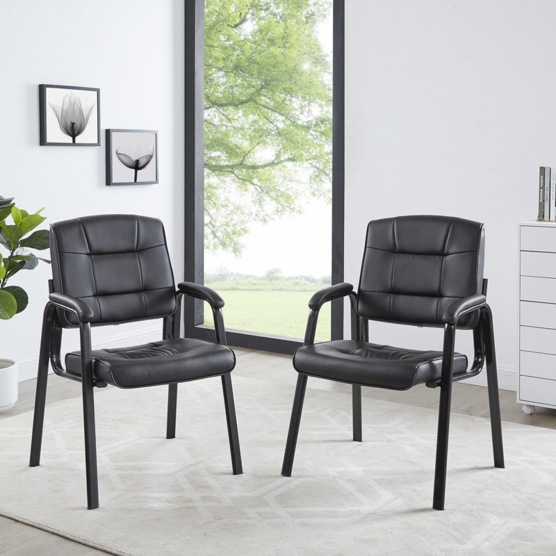Guest Chair, Lobby Chairs, Waiting Room and Reception Chairs with Arm Rest (Set of 2)
