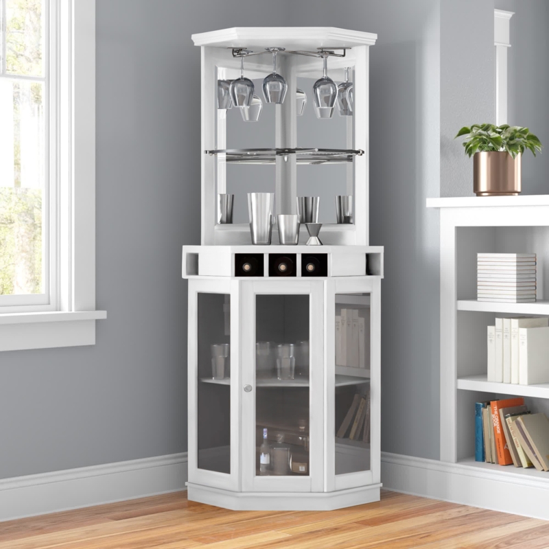 Haakenson 73" Height Corner Bar with Wine Storage