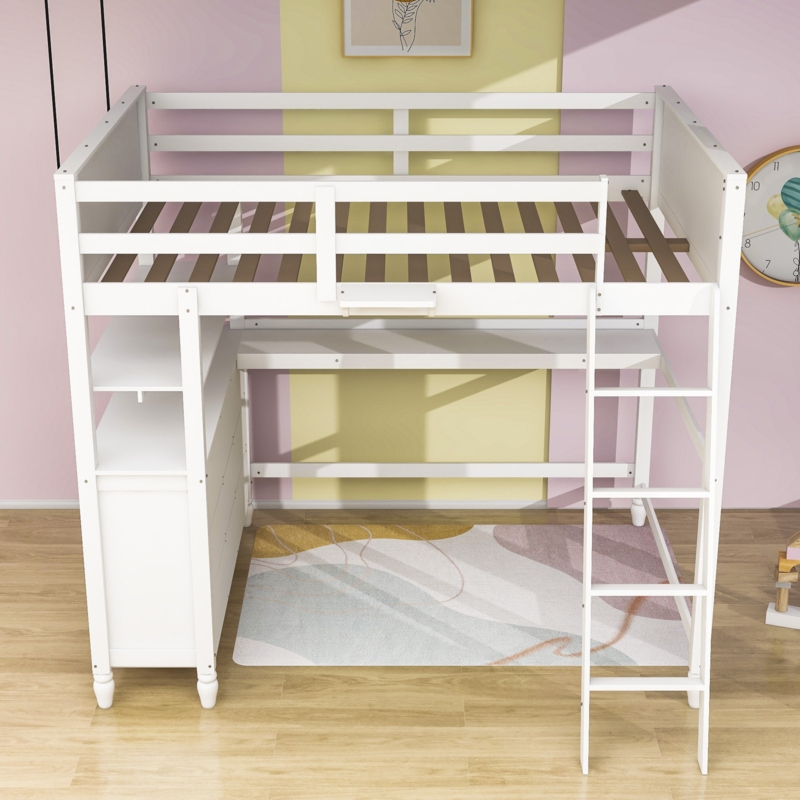 Habibullah Full 6 Drawer Loft Bed with Built-in-Desk by Harriet Bee