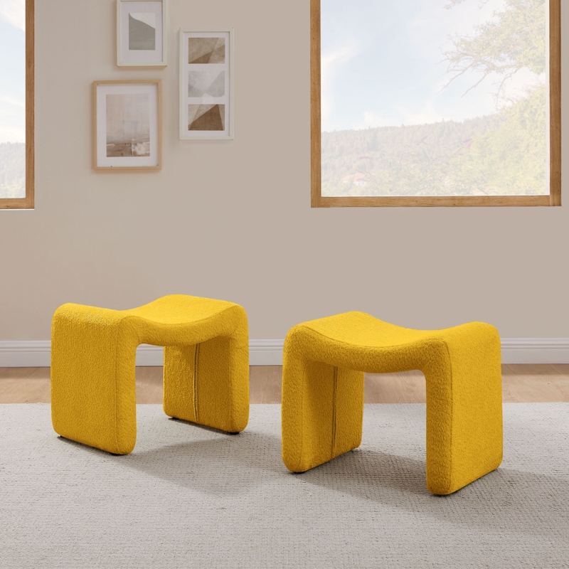 Hafizur 21.65'' Upholstered Ottoman Simple Chair (Set of 2)