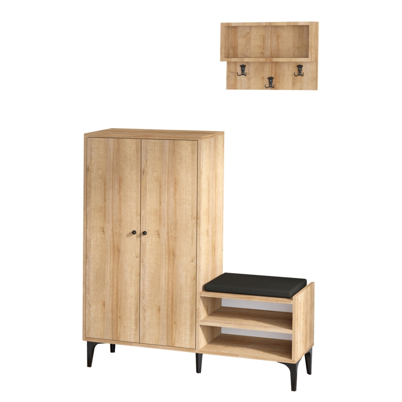Hall Tree 19.69'' Wide with Bench and Shoe Storage