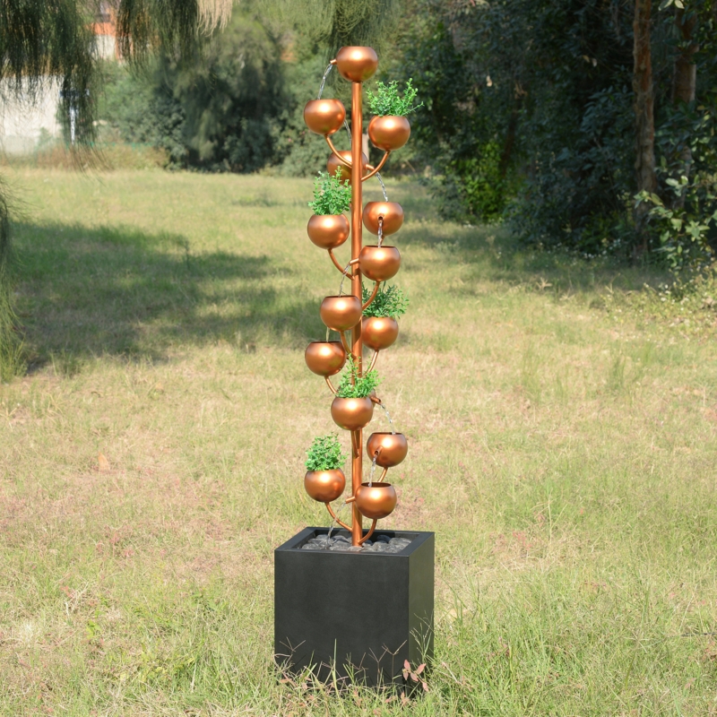 Hand Crafted Metal Weather Resistant Floor Fountain