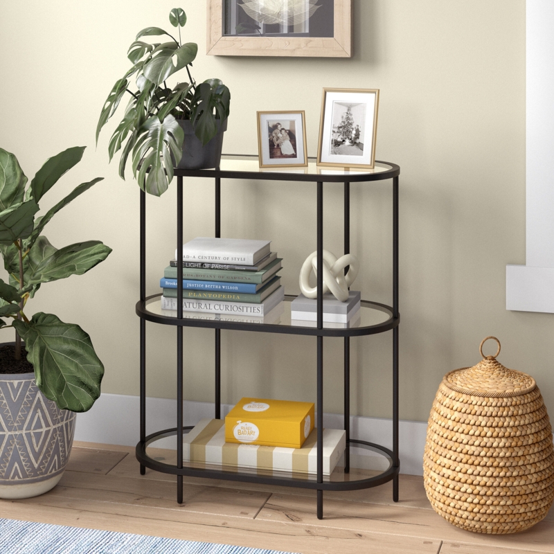 Hardyal 36" H x 30" W Steel Etagere Bookcase