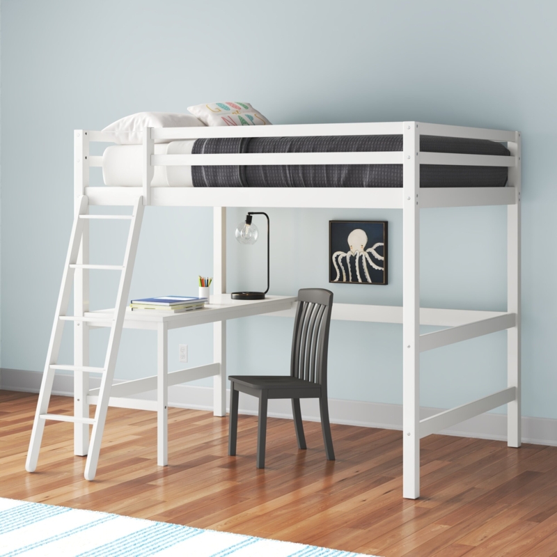 Harold Full Platform Loft Bed with Built-in-Desk