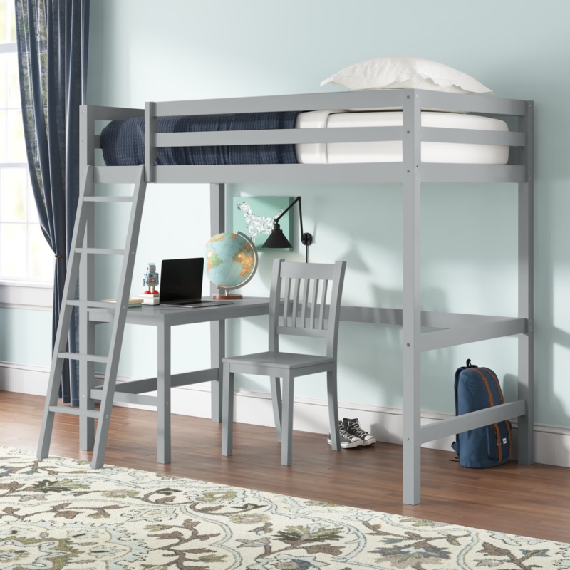 Harold Full Platform Loft Bed with Built-in-Desk