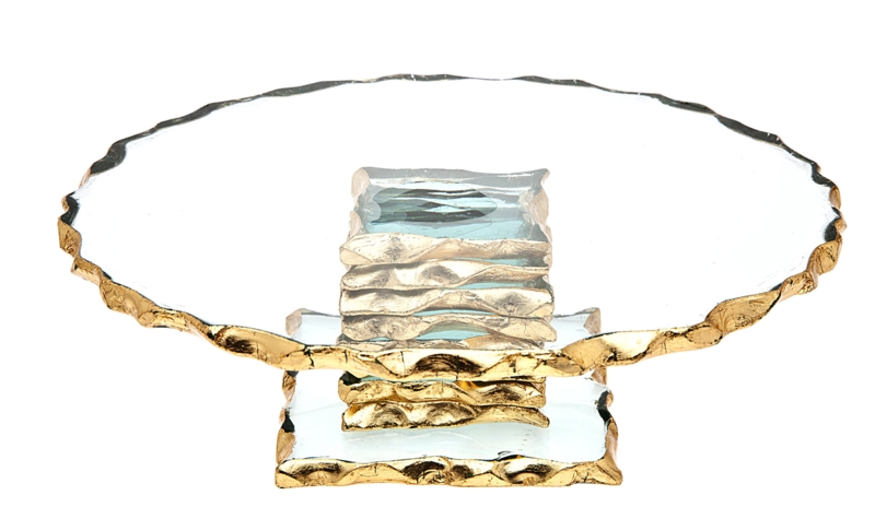 Harper Gold Raw Edge Cake Stand