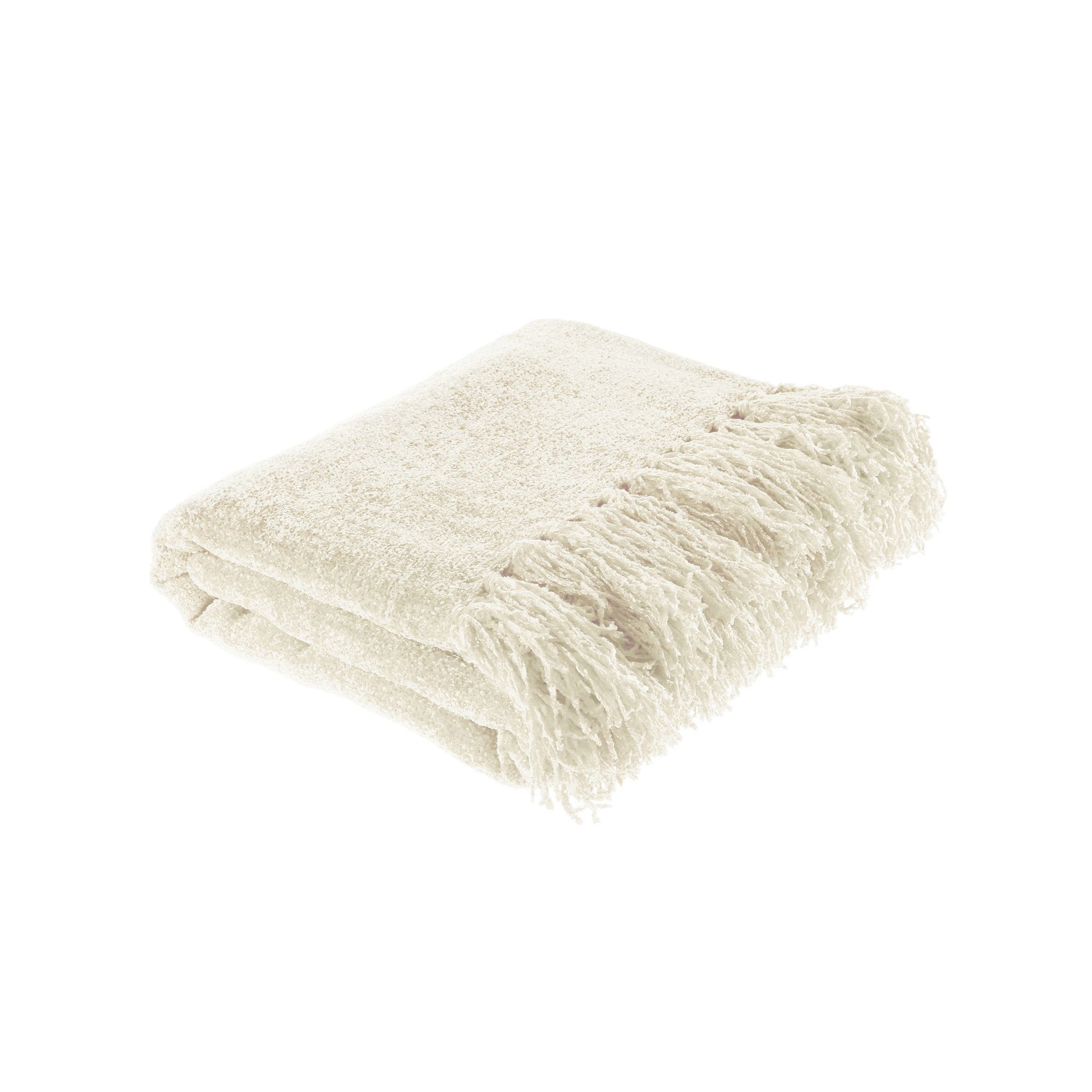 Hastings Home Chenille Throw Blanket, White, Large