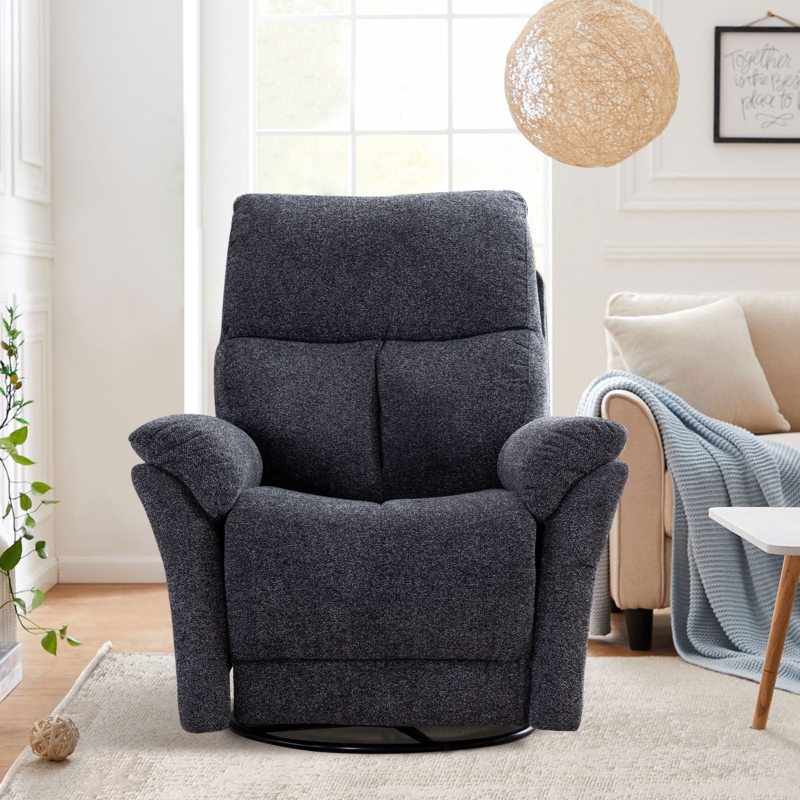 Hawn 28'' Wide Modern and Super Soft Swivel and Rocker Manual Recliner Chair