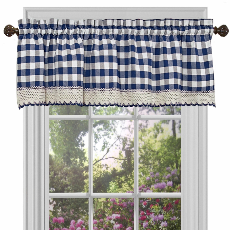 Haylee Plaid Cotton Blend Tailored 58'' W Window Valance