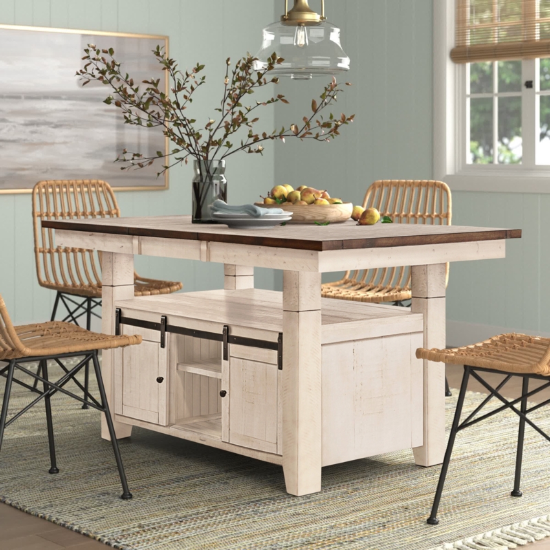 Hebden Extendable Solid Wood Top Dining Table