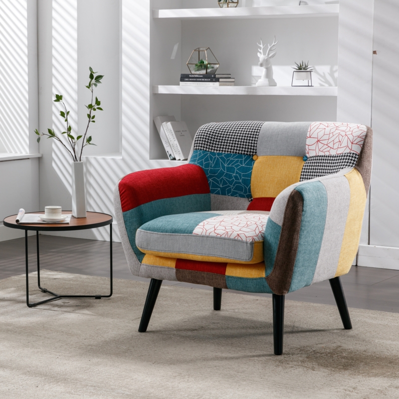 Hernadez 33.5'' W Upholstered Tufted Armchair With Wooden Legs