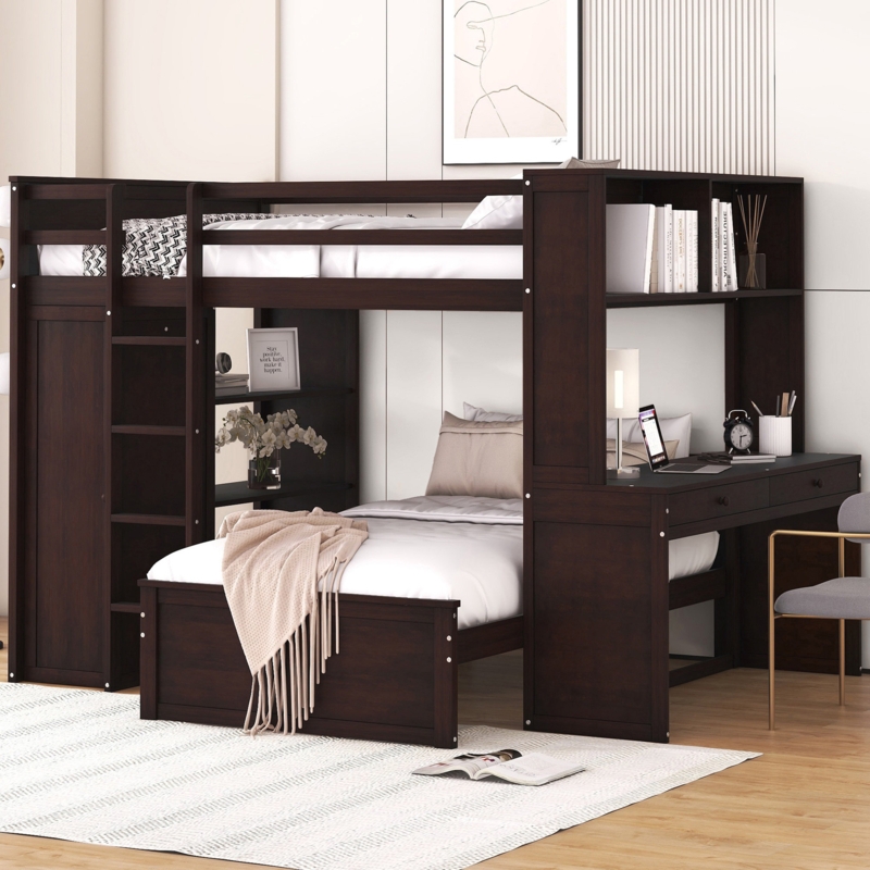 Heston Kids Loft Bed with Drawers