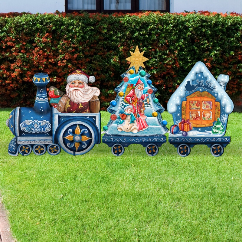 Holiday Train Lawn Art