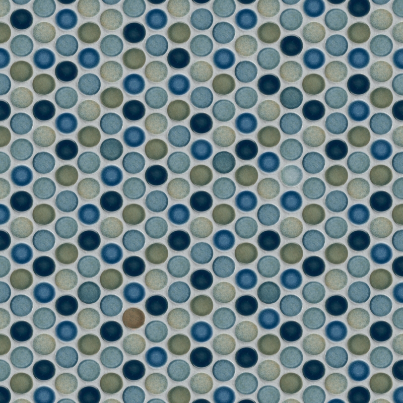 Hudson 0.8" x 0.8" Porcelain Penny Round Mosaic Wall & Floor Tile