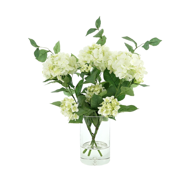 Hydrangea Floral Arrangement in Glass Vase