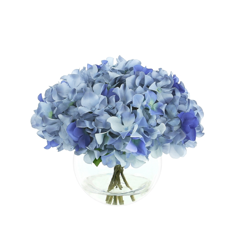 Hydrangeas Arranged in Glass Vase