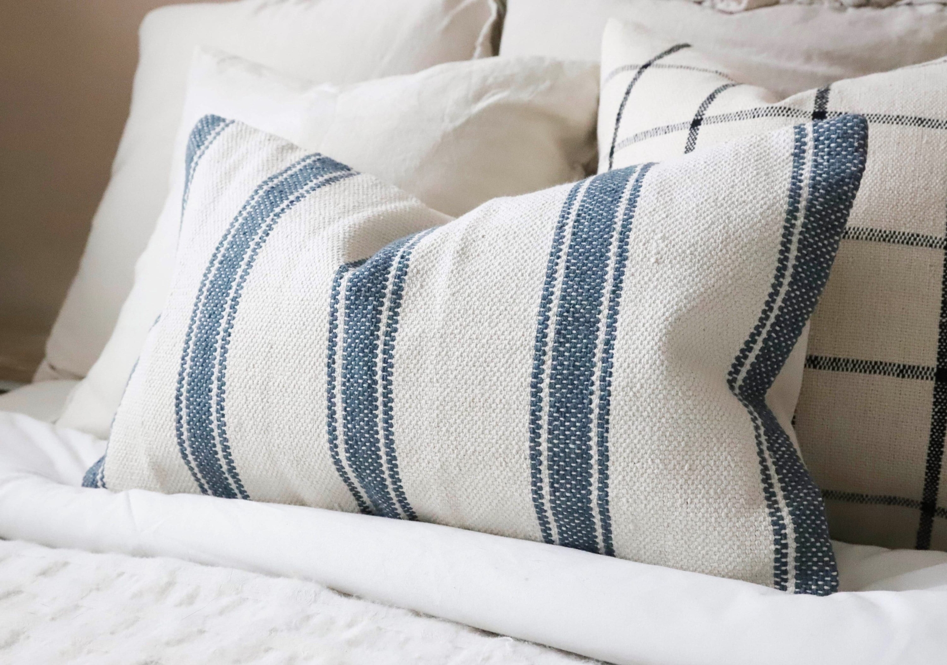 India Teal and Cream Stripe 5030