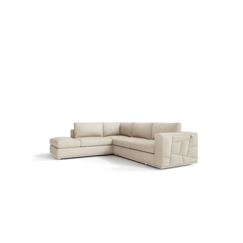 Italian Leather Reclining L Shaped Two Piece Corner Sectional
