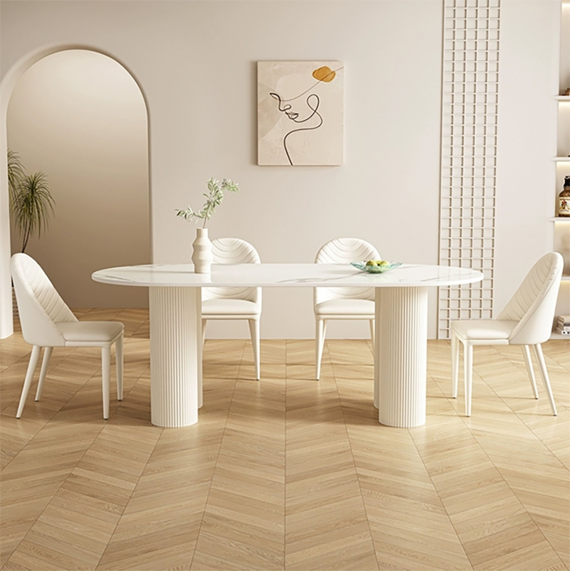 Jamani 71" L Cream Oval Dining Table