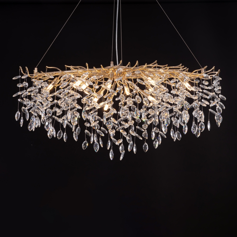 Jeaniece 11 - Light Crystal Dimmable Kitchen Island Square / Rectangle Chandelier