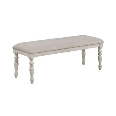 Jennifer Beige Solid Wood dining Bench with Fabric Seat