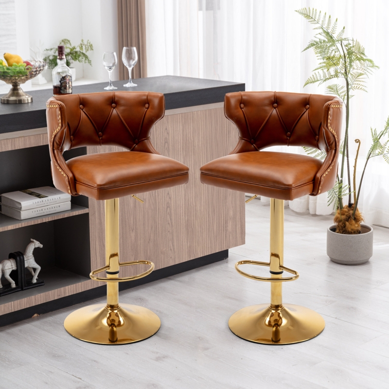 Jernimo Swivel Adjustable Height Stool (Set of 2)