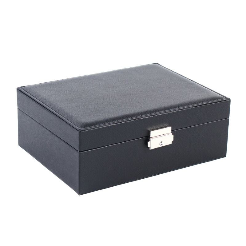 Jewelry Box Double Layer Storage Velvet Cosmetics Holder Leather Christmas Gift