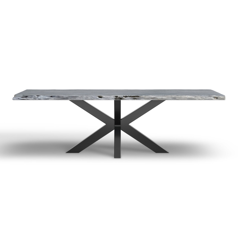 Joyce Solid Wood Top Metal Base Dining Table