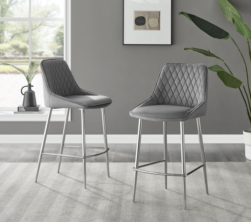 Jute Luxury Velvet Breakfast Bar Stool (Set of 2)