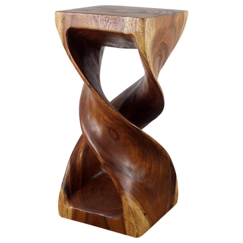 Kallie Solid Wood Abstract End Table