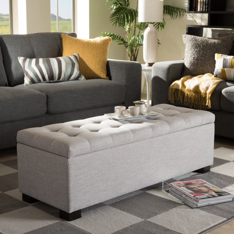 Kareem Polyester Blend Upholstered Storage Bench
