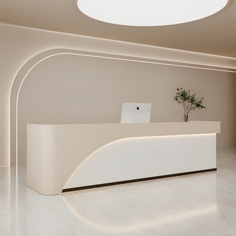 Kaynaat Rectangle Laminate Reception Desk with Filing Cabinet