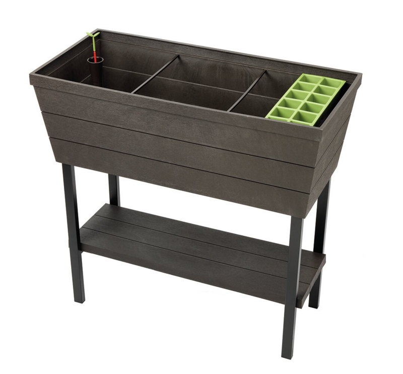 Keter Urban Bloomer Raised Garden Bed with Self-Watering and Drainage System Elevated Planter