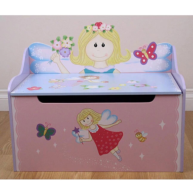 Kids Hand Painted Wood Bench and Ottoman