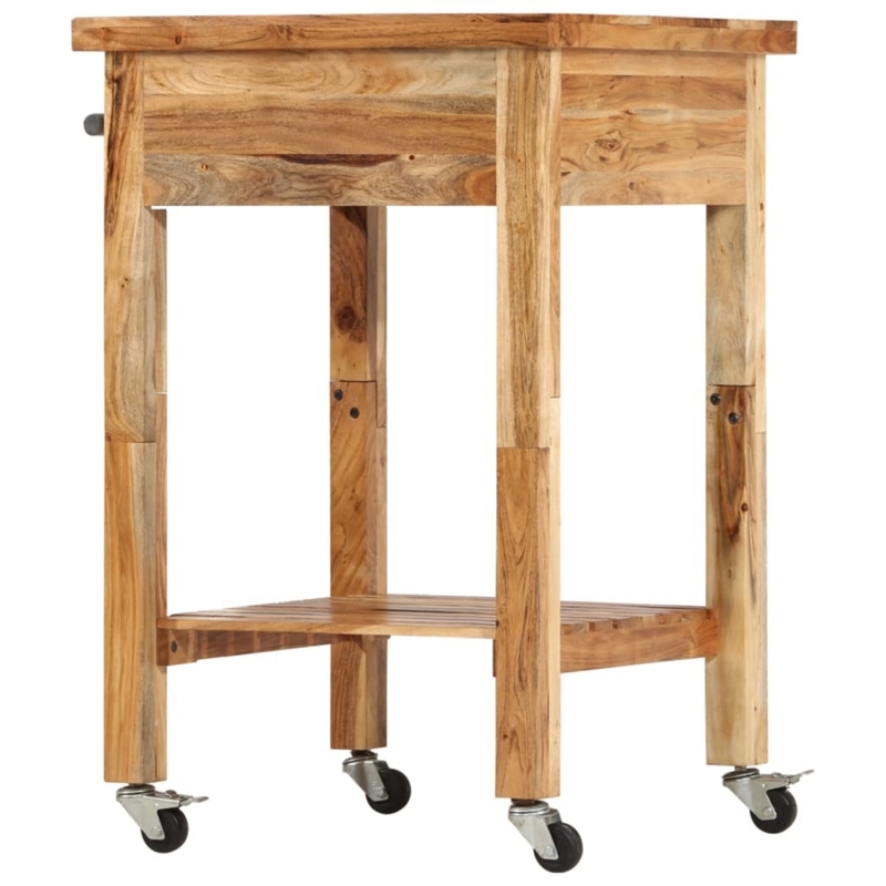 Kitchen Trolley 22.8" x 22.8" x 35" Solid Wood Acacia