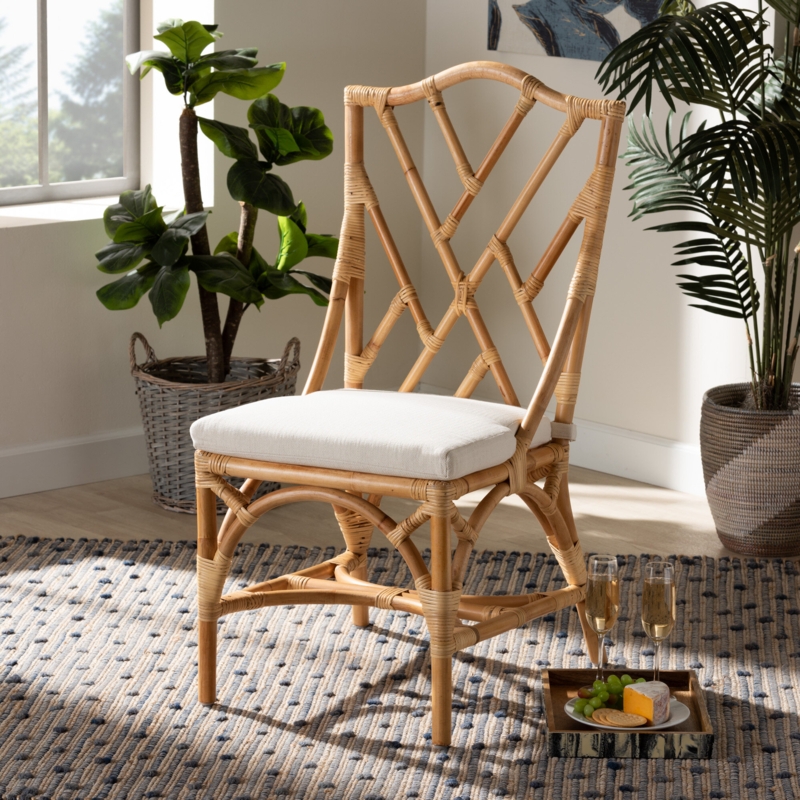 Knisley 20.9" W Rattan Parsons Chair