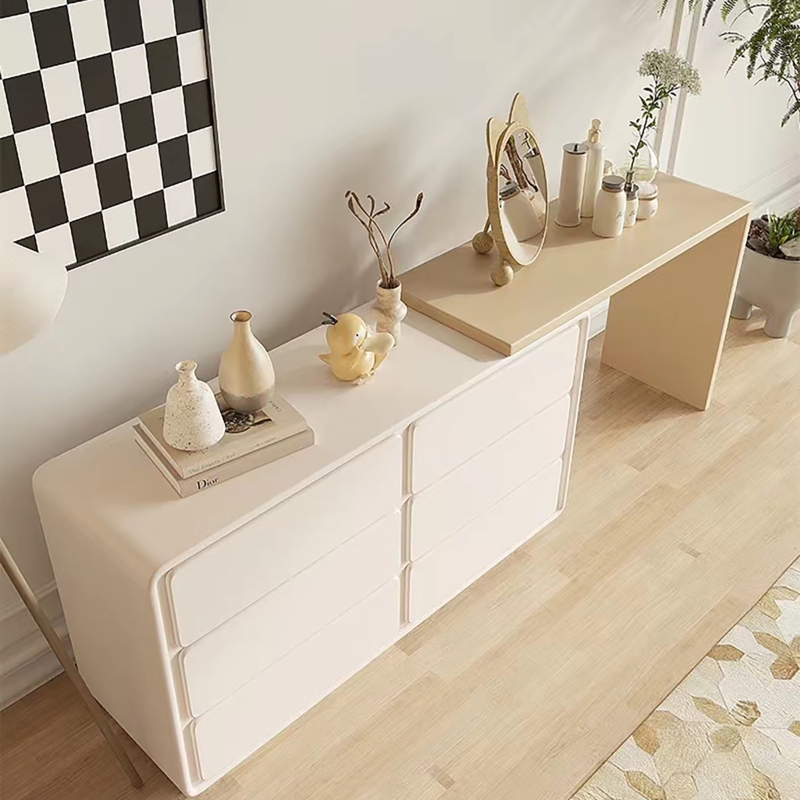 Kovie Modern Home Office Expandable Dresser Desk Combo With Storage With Drawers