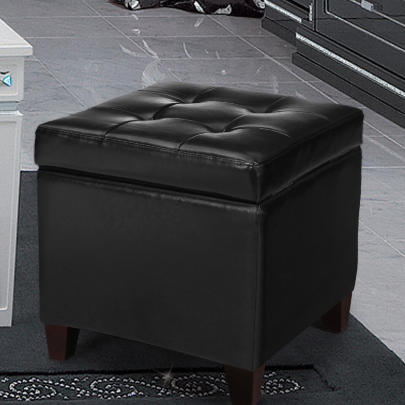 Lacluta Faux Leather Storage Ottoman