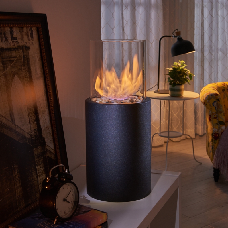 Lamariah Metal Bio-Ethanol Outdoor Tabletop Fireplace with Flame Guard