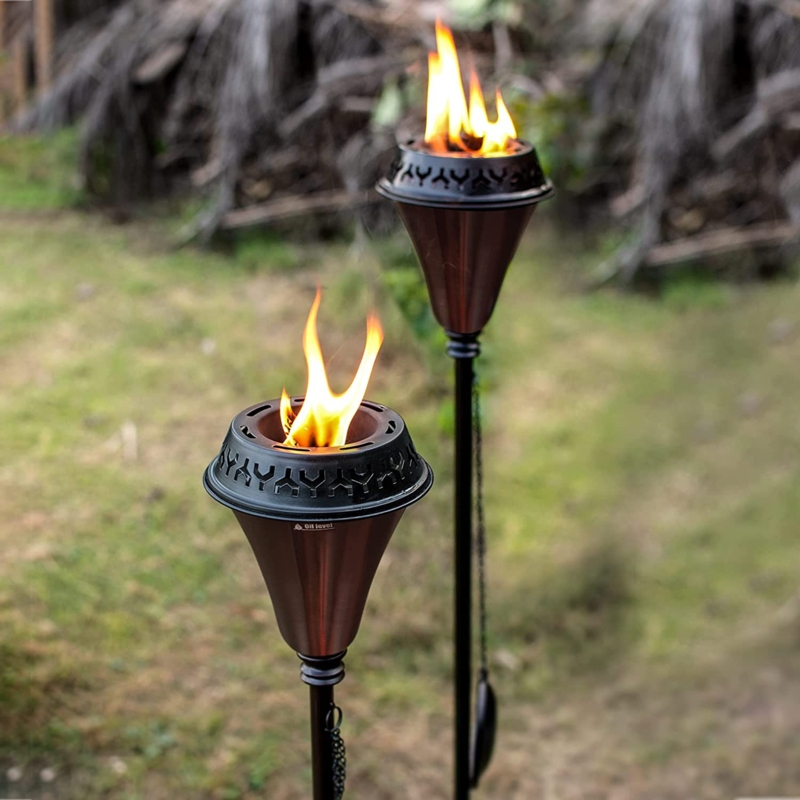 Large Flame Garden Torch 60" 2 Piece for Outdoor Garden and Patio Lightening