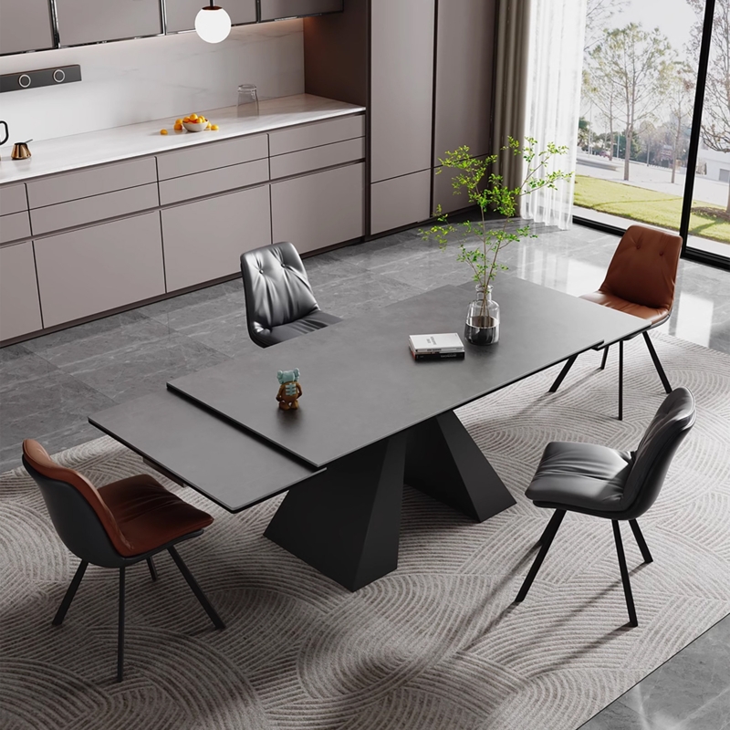 Lethia Extendable 94" Stone Top Dining Table