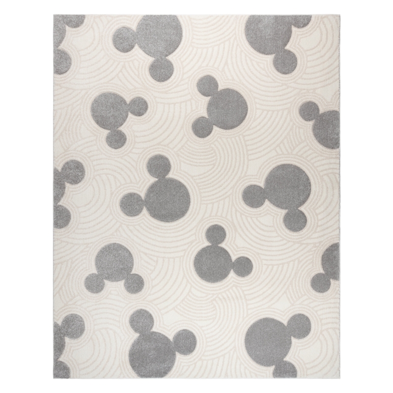 Licensed Disney Mickey Mouse Pop Art Gray/Ivory Logo Area Rug