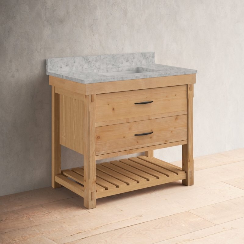 Lillian 36'' Single Bathroom Vanity with Genuine Marble Top