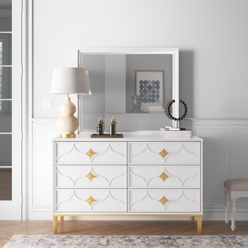 Lomita 6 Drawer Dresser with Mirror