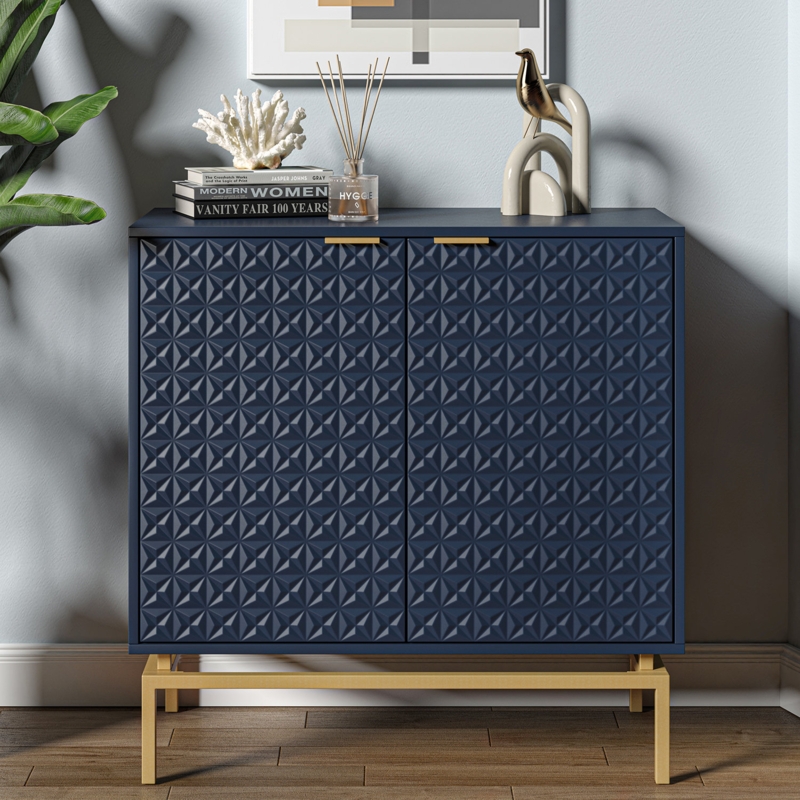 Lydon 2 - Door Accent Cabinet with Metal Base