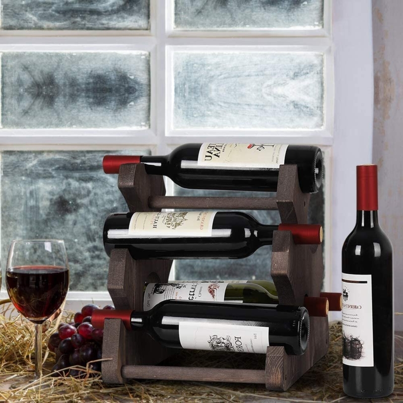Maen Solid Wood Tabletop Wine Bottle Rack