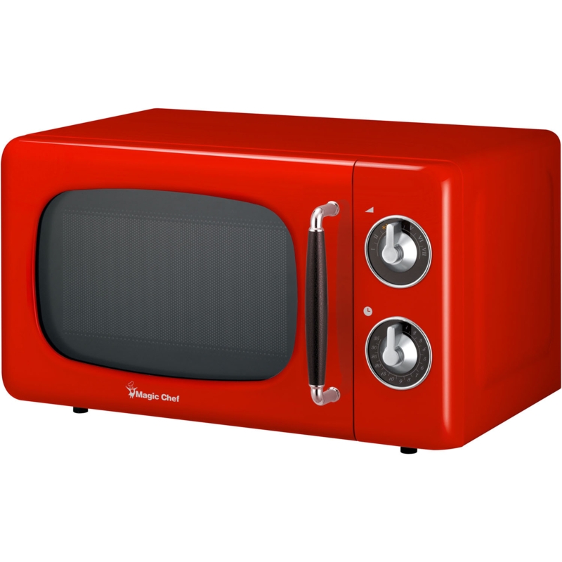Magic Chef Retro 0.7 Cubic Feet Countertop Microwave with Sensor Cooking
