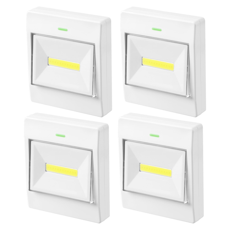 Magnetic LED Night Light, Battery Operated, for Bedroom, Closets, Cabinet, Shelf, Kitchen (Set of 4)