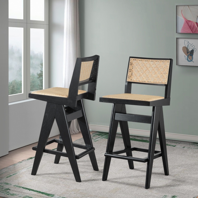Malakah Natural Rattan Bar Stool