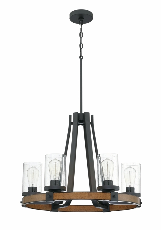 Marissa 6 - Light Dimmable Wagon Wheel Chandelier